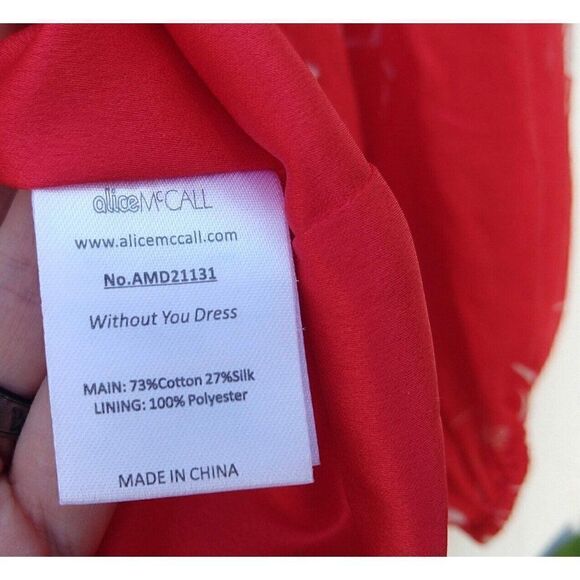 Alice McCall Without You Mini Dress Size 2 Red Scarlett Bloom Off Shoulder - Picture 11 of 12